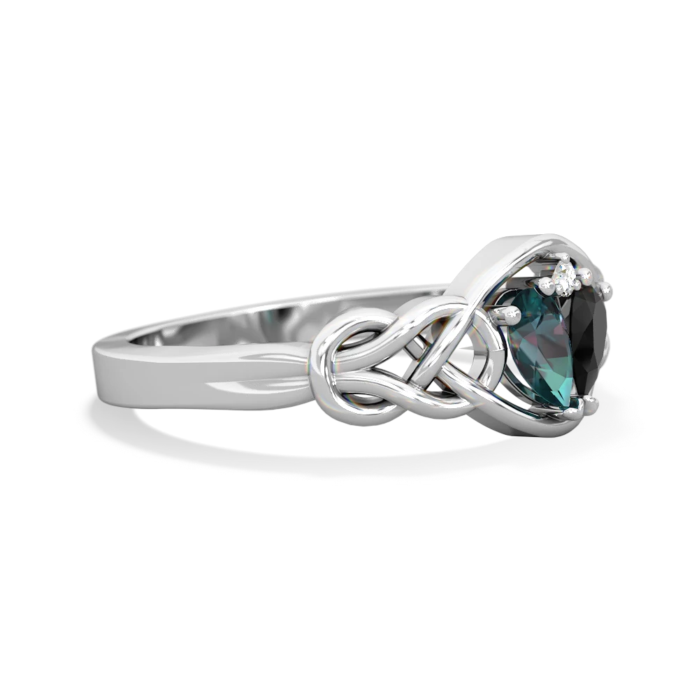 Alexandrite Celtic Love Knot 14K White Gold ring R5420