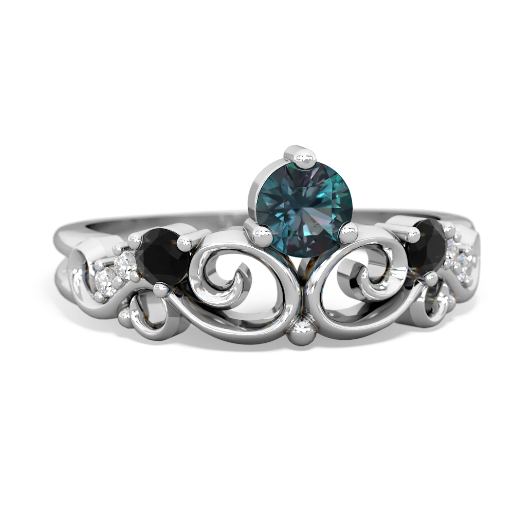 Alexandrite Crown Keepsake 14K White Gold ring R5740