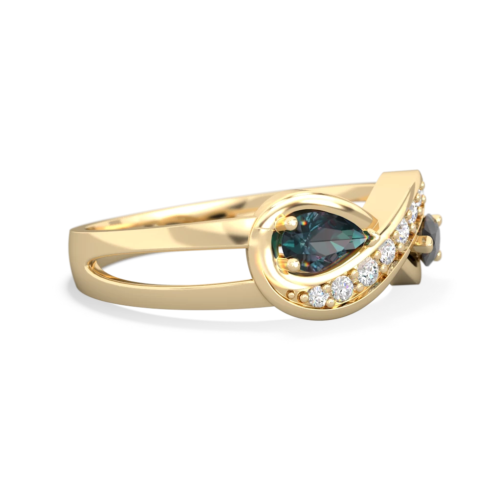 Alexandrite Diamond Infinity 14K Yellow Gold ring R5390