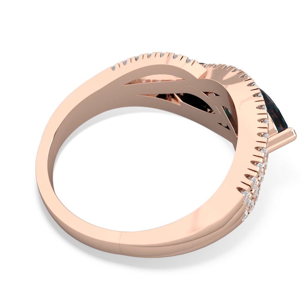 Alexandrite Diamond Rivers 14K Rose Gold ring R3070