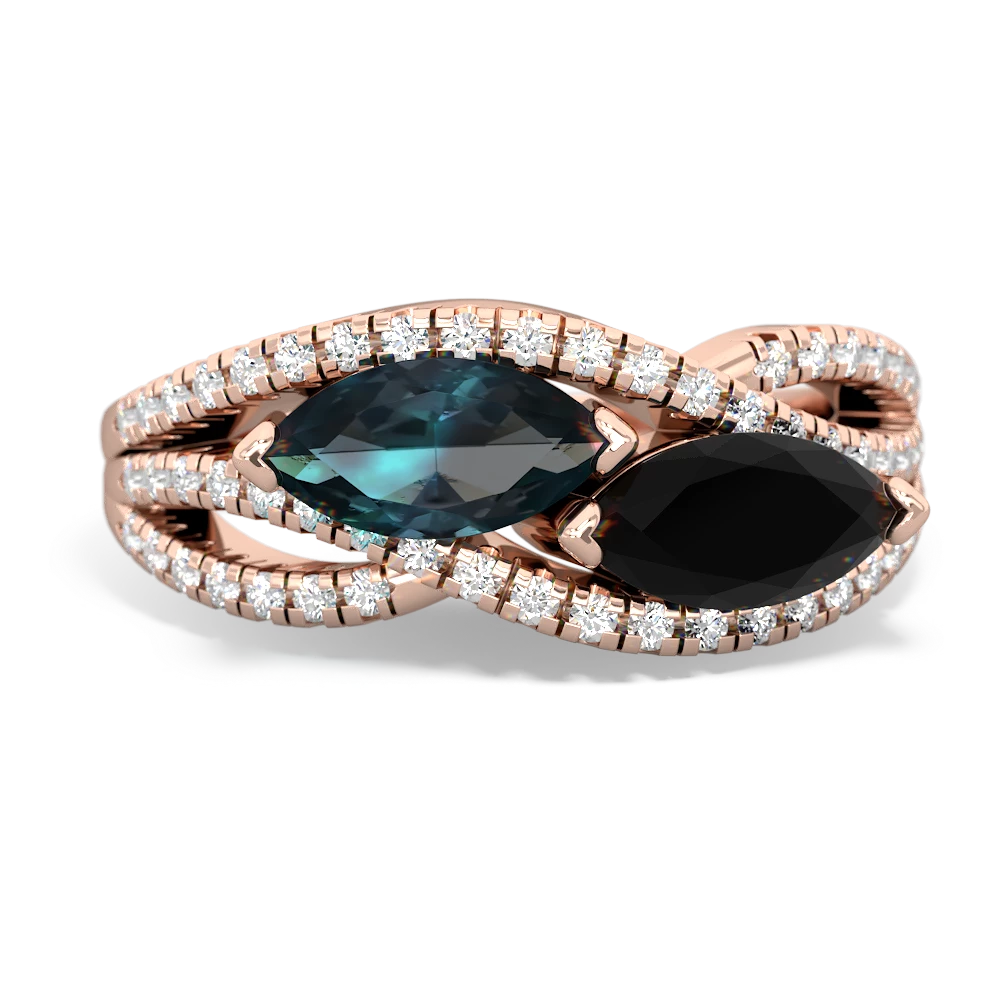 Alexandrite Diamond Rivers 14K Rose Gold ring R3070