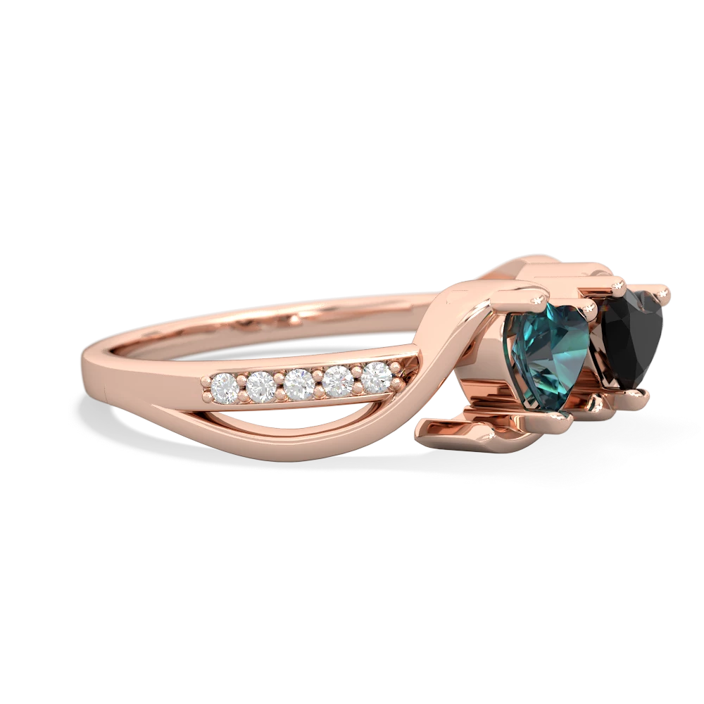 Alexandrite Side By Side 14K Rose Gold ring R3090