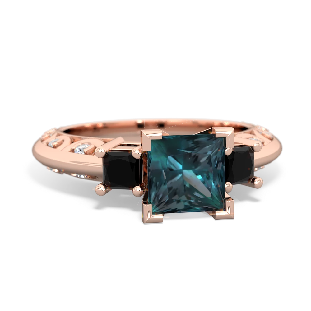 Alexandrite Eternal Embrace Engagement 14K Rose Gold ring C2001