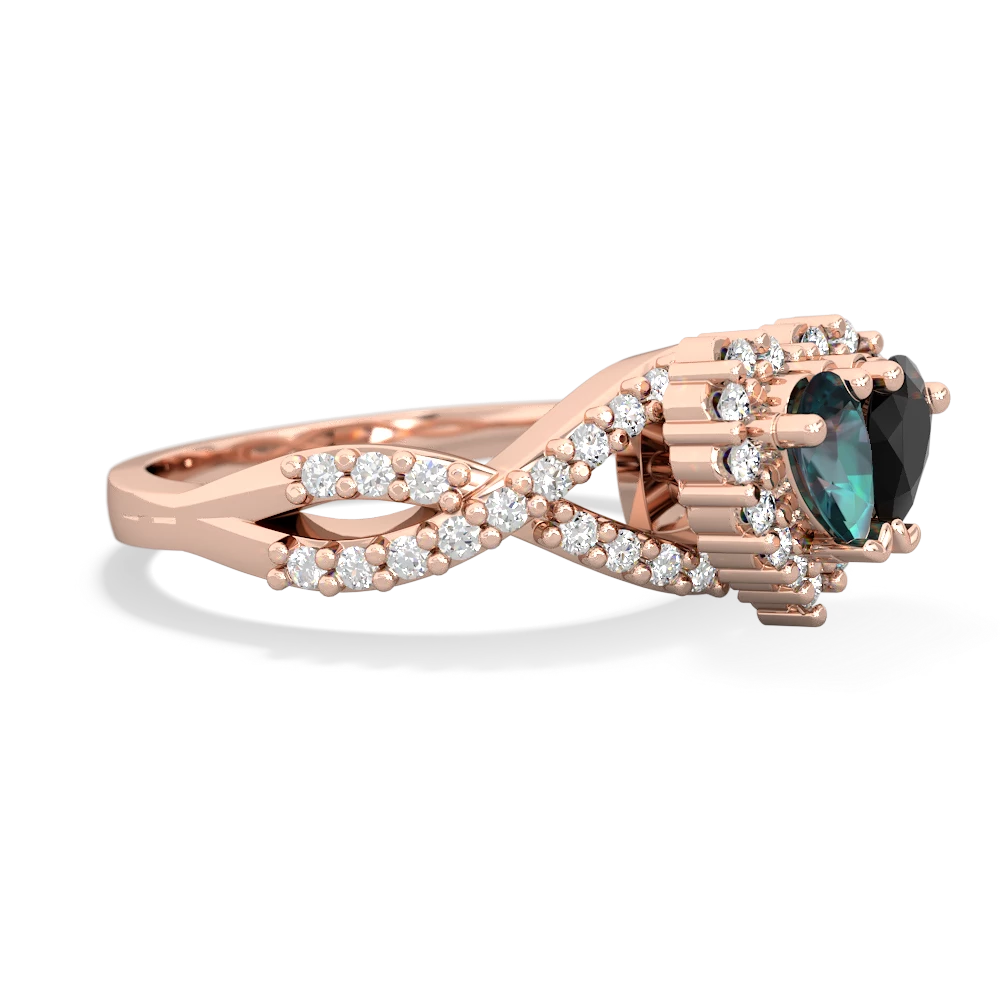 Alexandrite Diamond Twist 'One Heart' 14K Rose Gold ring R2640HRT