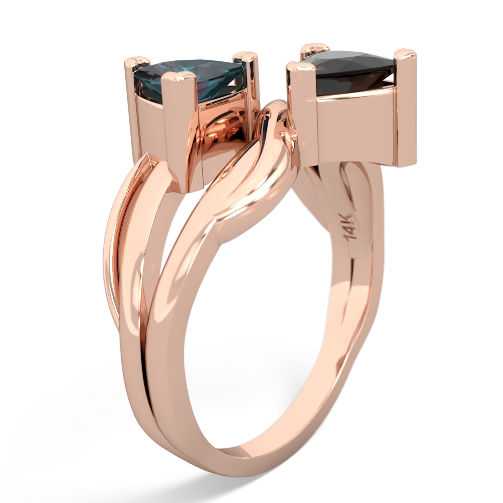 Alexandrite Split Band Swirl 14K Rose Gold ring R2341