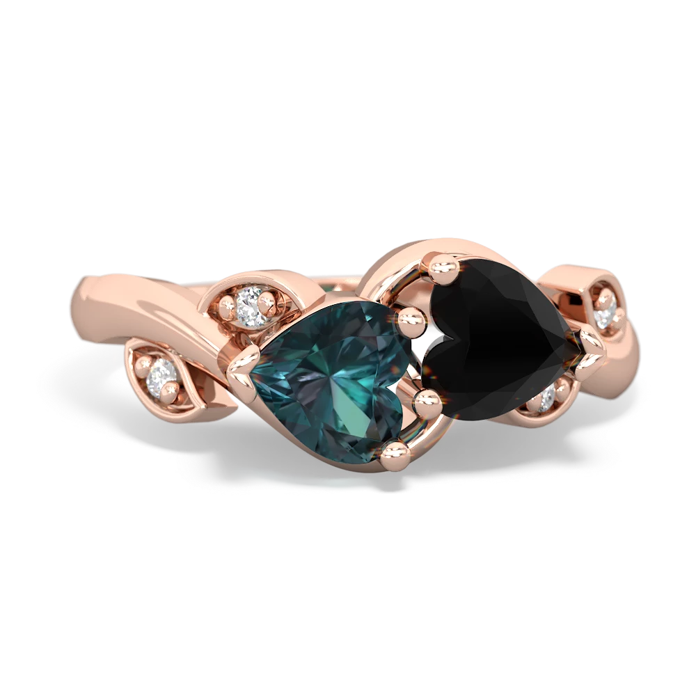 Alexandrite Floral Elegance 14K Rose Gold ring R5790