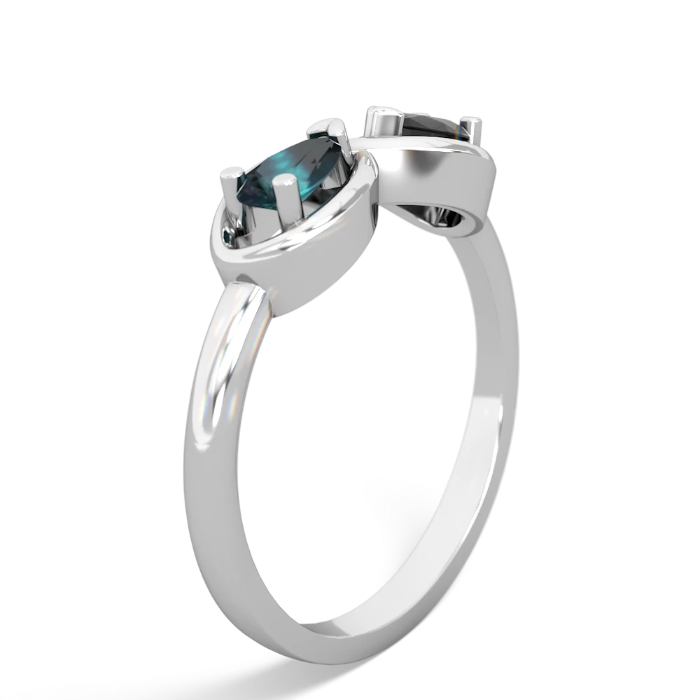 Alexandrite Infinity 14K White Gold ring R5050