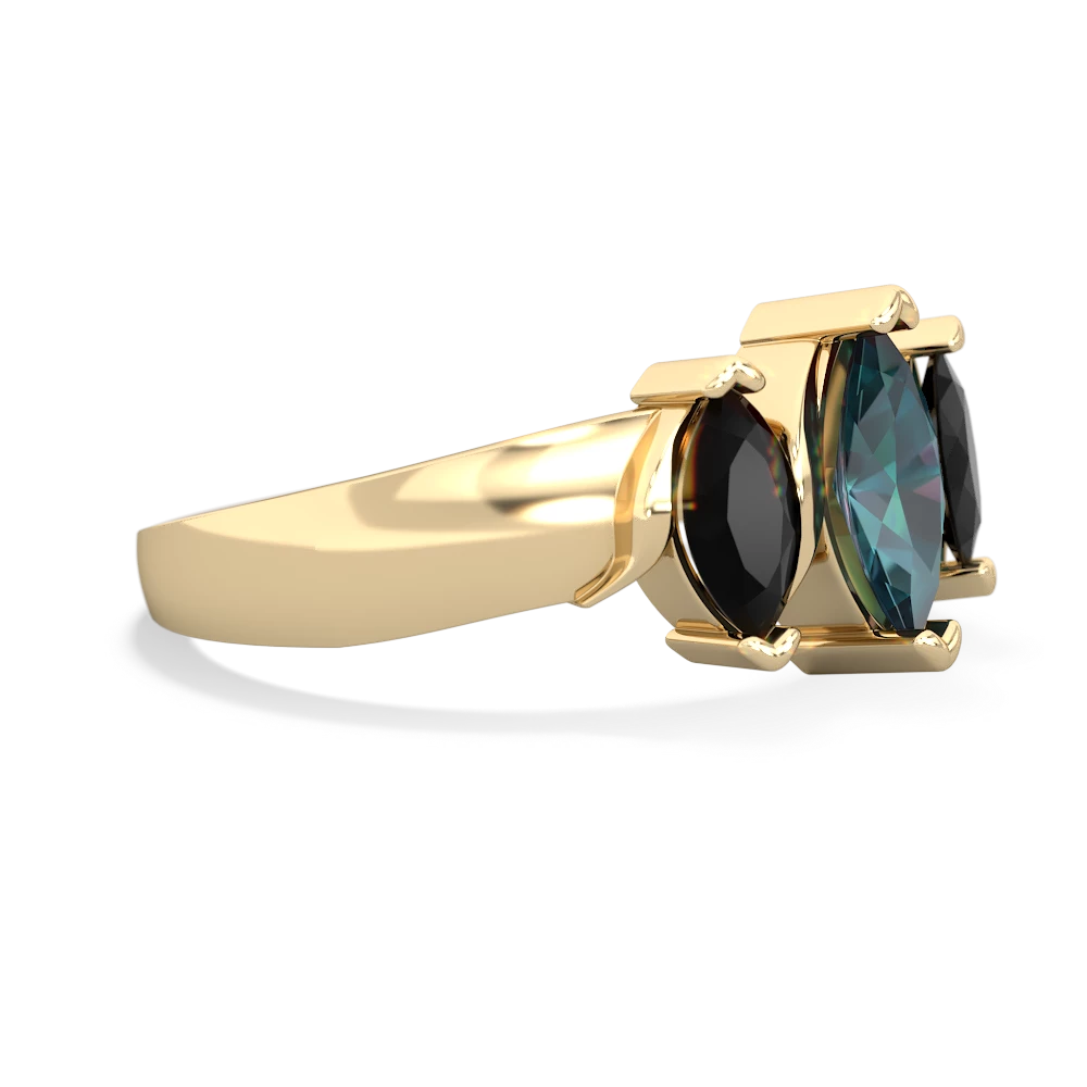 Alexandrite Three Peeks 14K Yellow Gold ring R2433