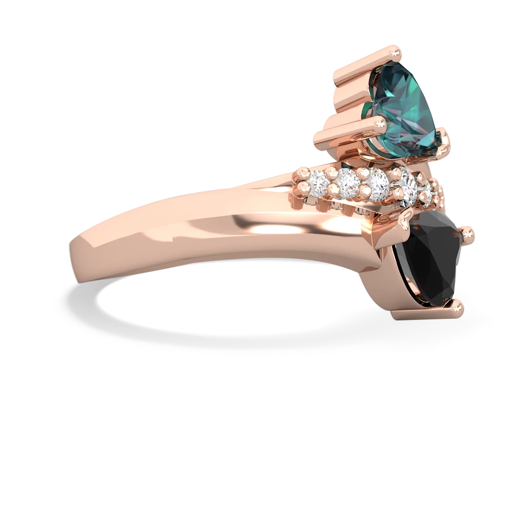 Alexandrite Heart To Heart 14K Rose Gold ring R2064