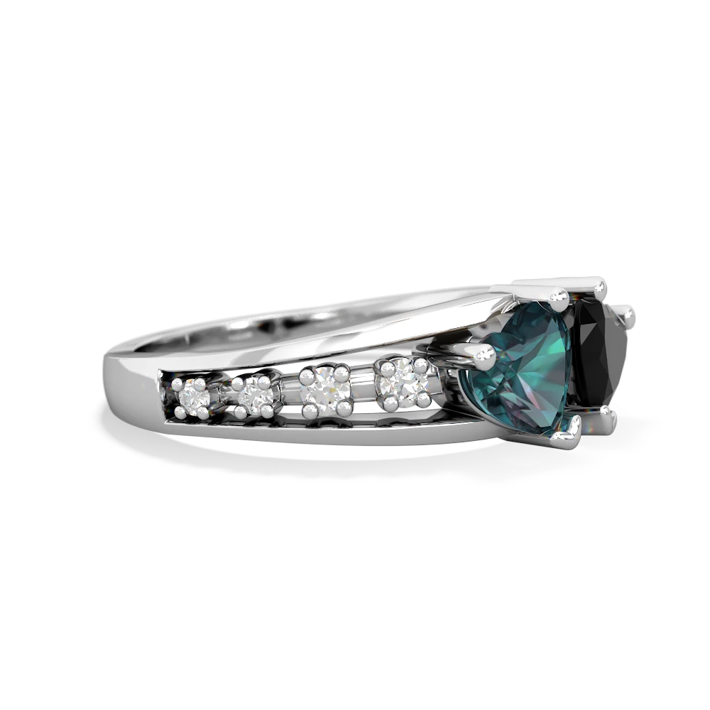 Alexandrite Heart To Heart 14K White Gold ring R3342