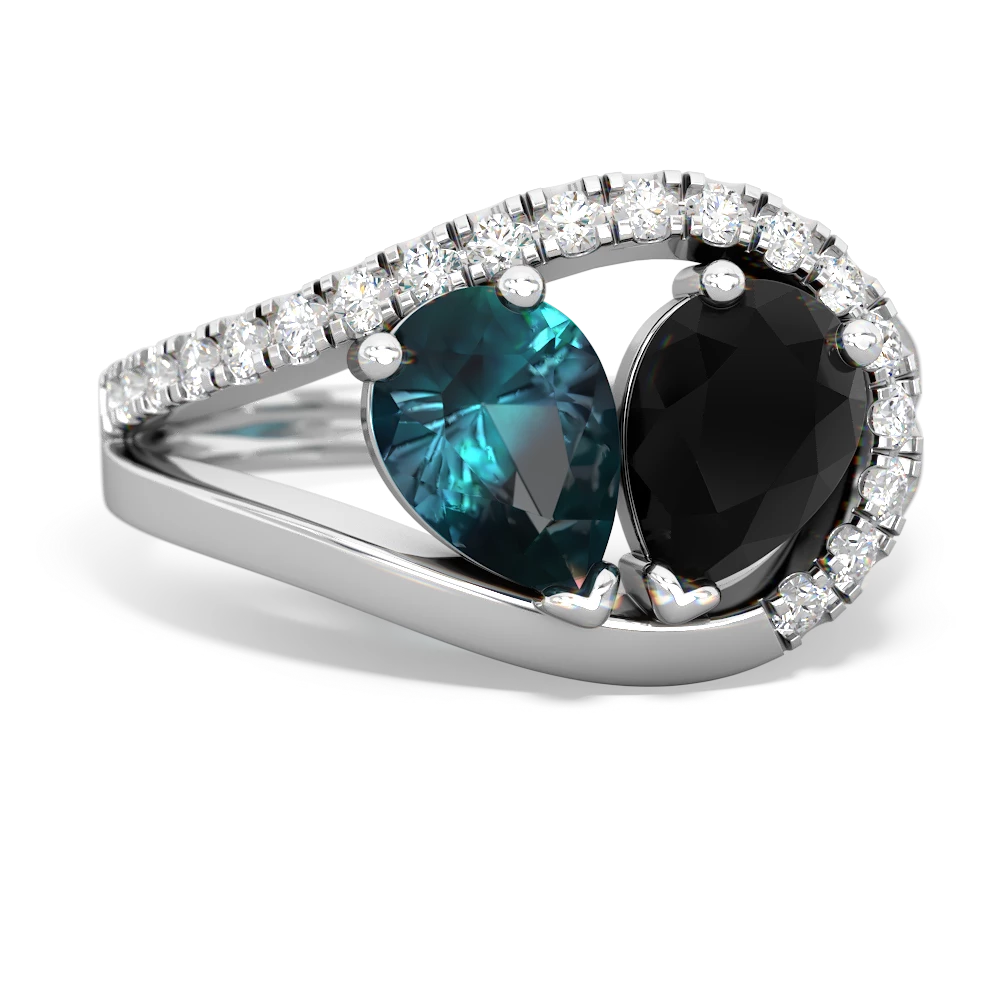 Alexandrite Nestled Heart Keepsake 14K White Gold ring R5650