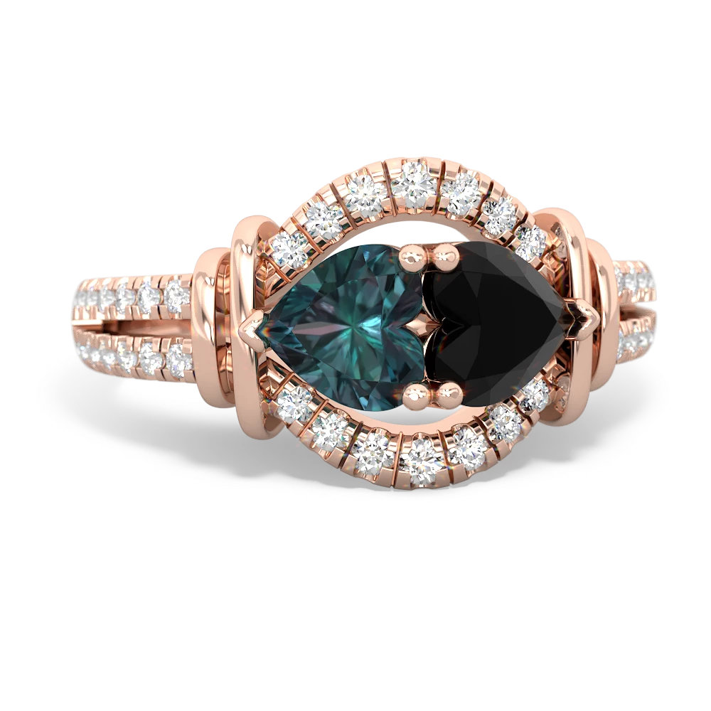 Alexandrite Art-Deco Keepsake 14K Rose Gold ring R5630