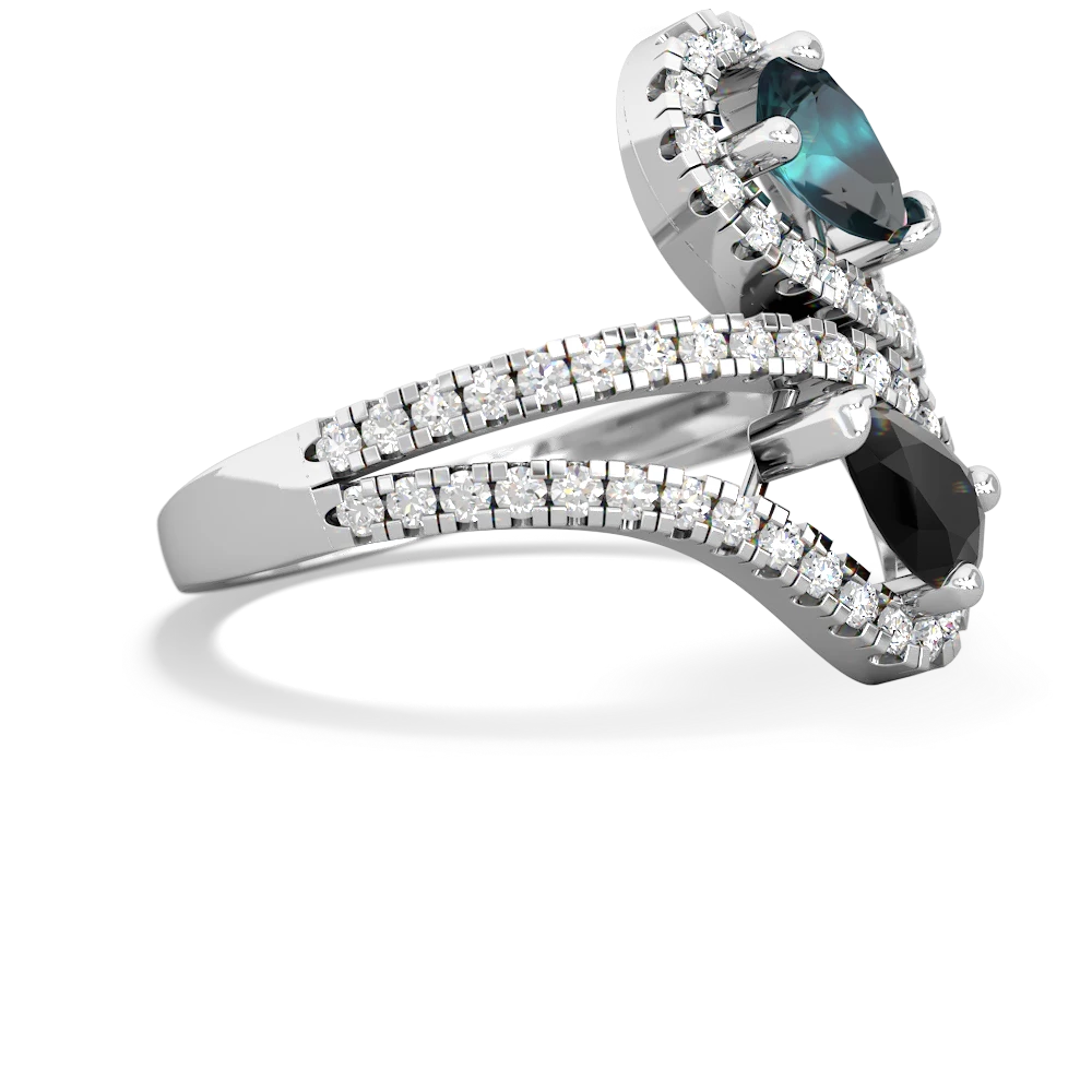 Alexandrite Diamond Dazzler 14K White Gold ring R3000