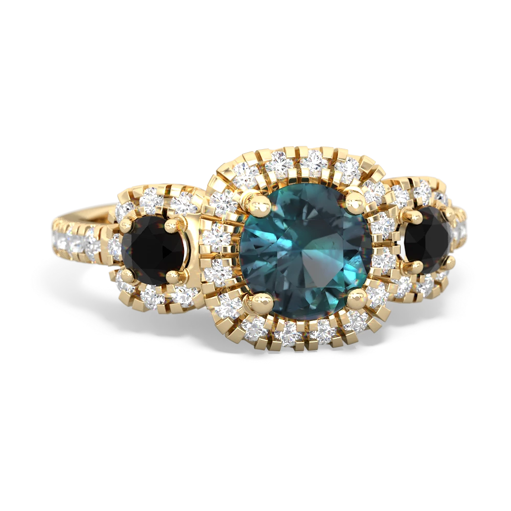 Alexandrite Regal Halo 14K Yellow Gold ring R5350