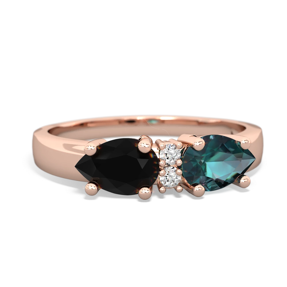 Alexandrite Pear Bowtie 14K Rose Gold ring R0865