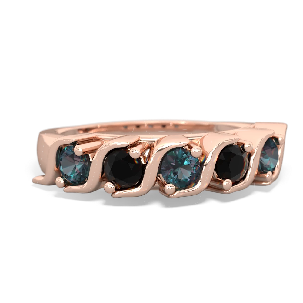 Alexandrite Anniversary Band 14K Rose Gold ring R2089