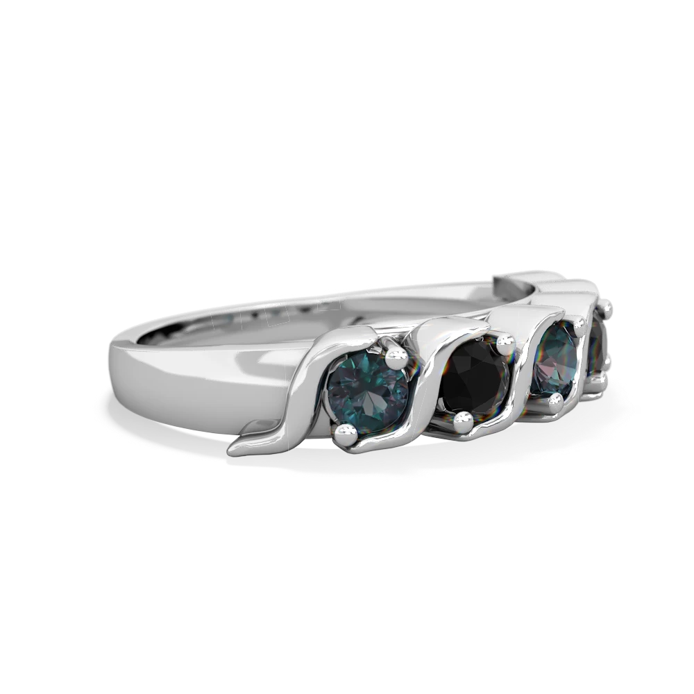 Alexandrite Anniversary Band 14K White Gold ring R2089