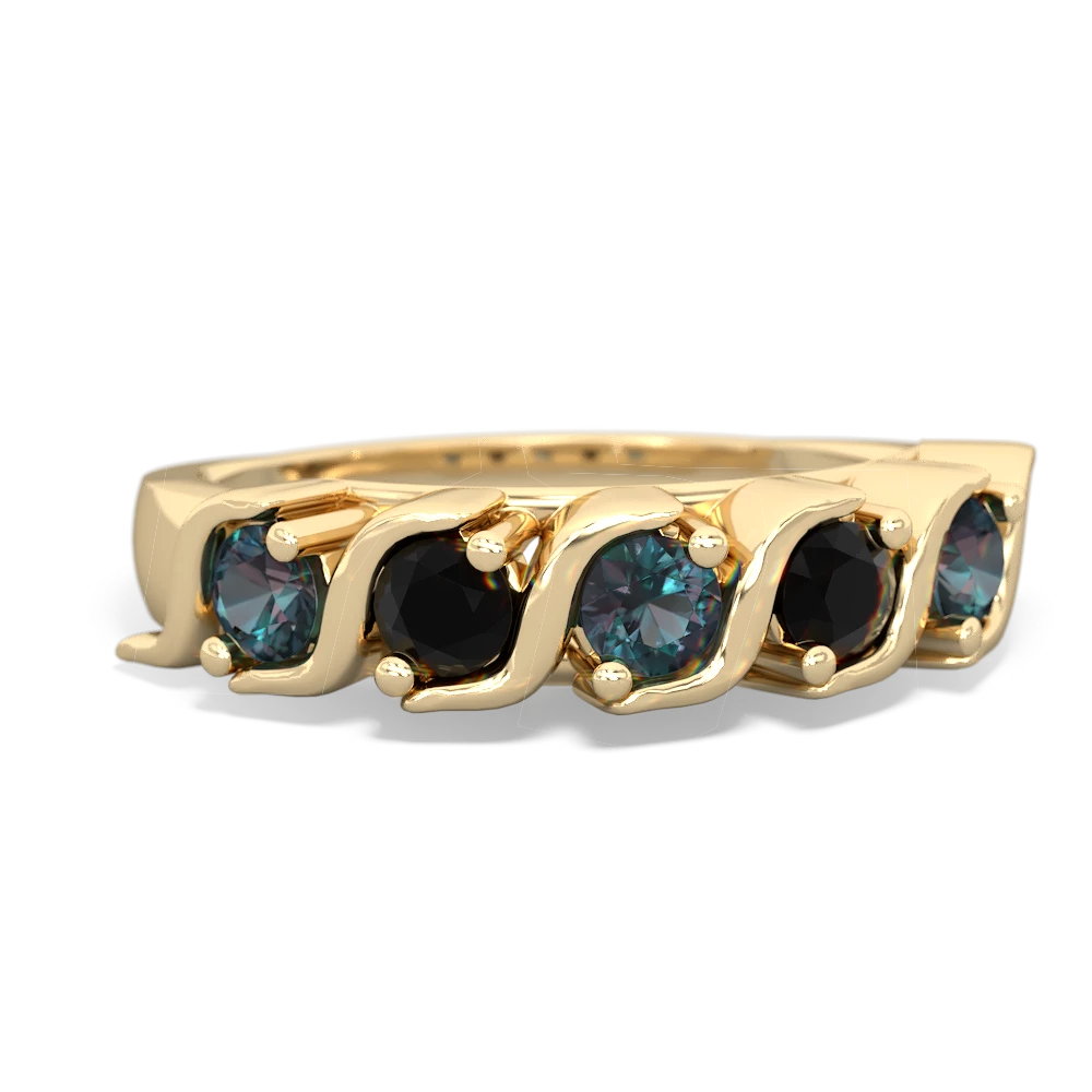 Alexandrite Anniversary Band 14K Yellow Gold ring R2089