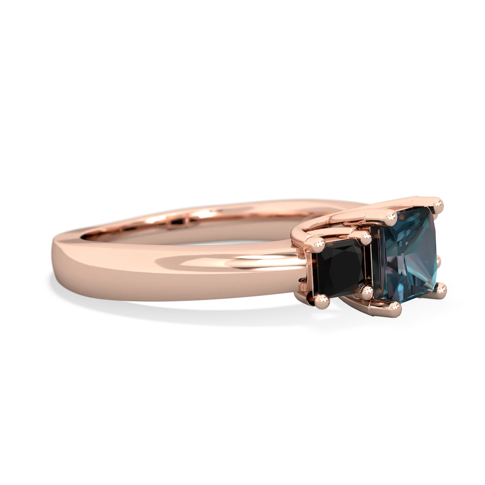 Alexandrite Three Stone Trellis 14K Rose Gold ring R4015