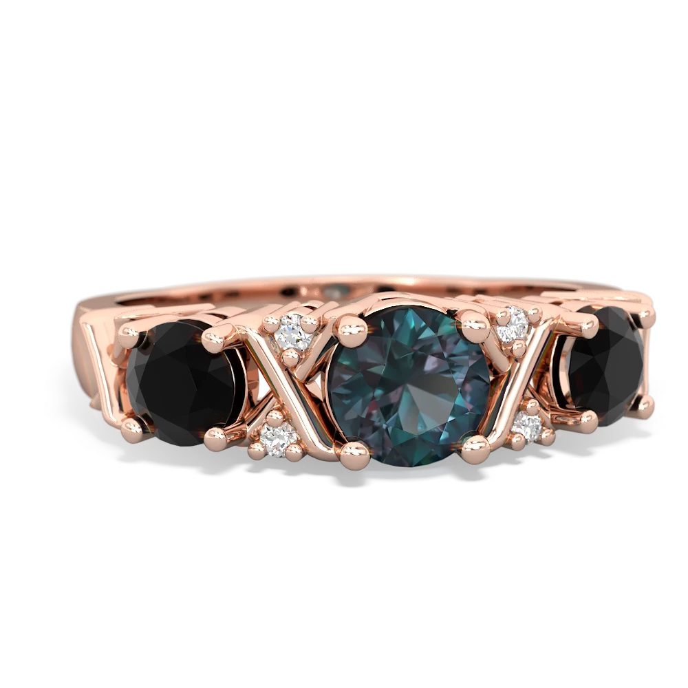 Alexandrite Hugs And Kisses 14K Rose Gold ring R5016