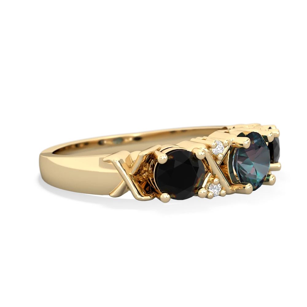 Alexandrite Hugs And Kisses 14K Yellow Gold ring R5016