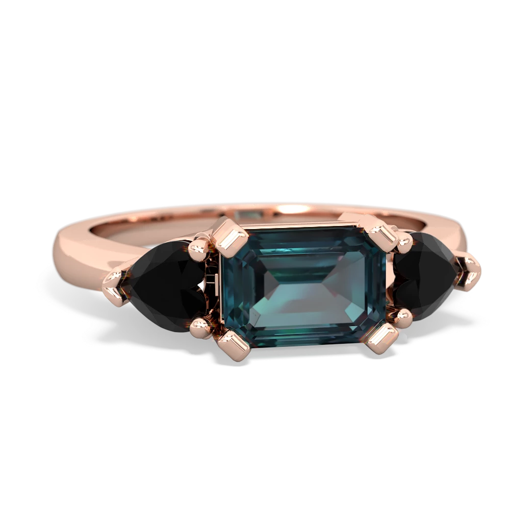 Alexandrite Three Stone 14K Rose Gold ring R5235