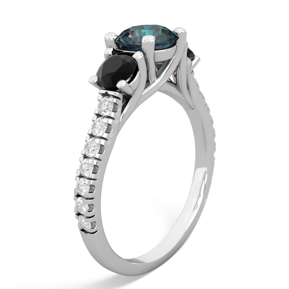 Alexandrite Pave Trellis 14K White Gold ring R5500