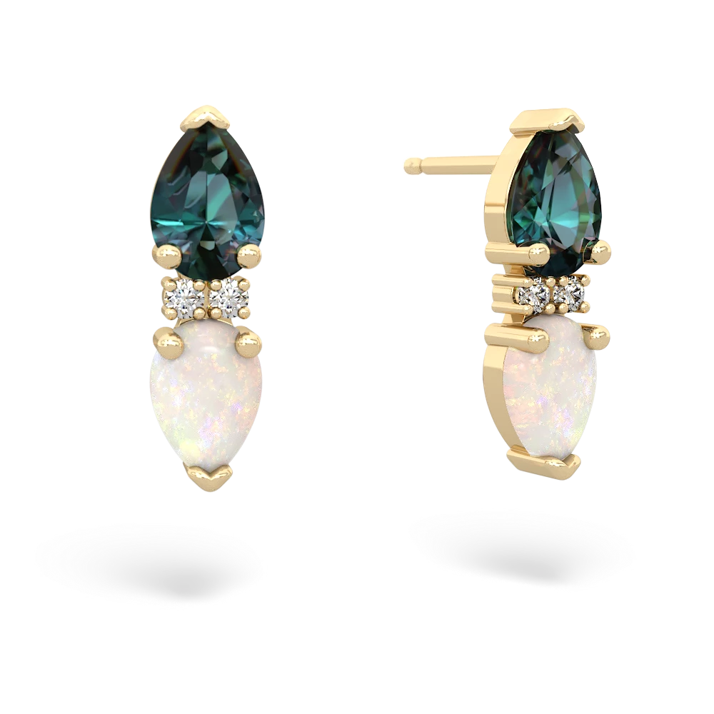 Alexandrite Bowtie Drop 14K Yellow Gold earrings E0865