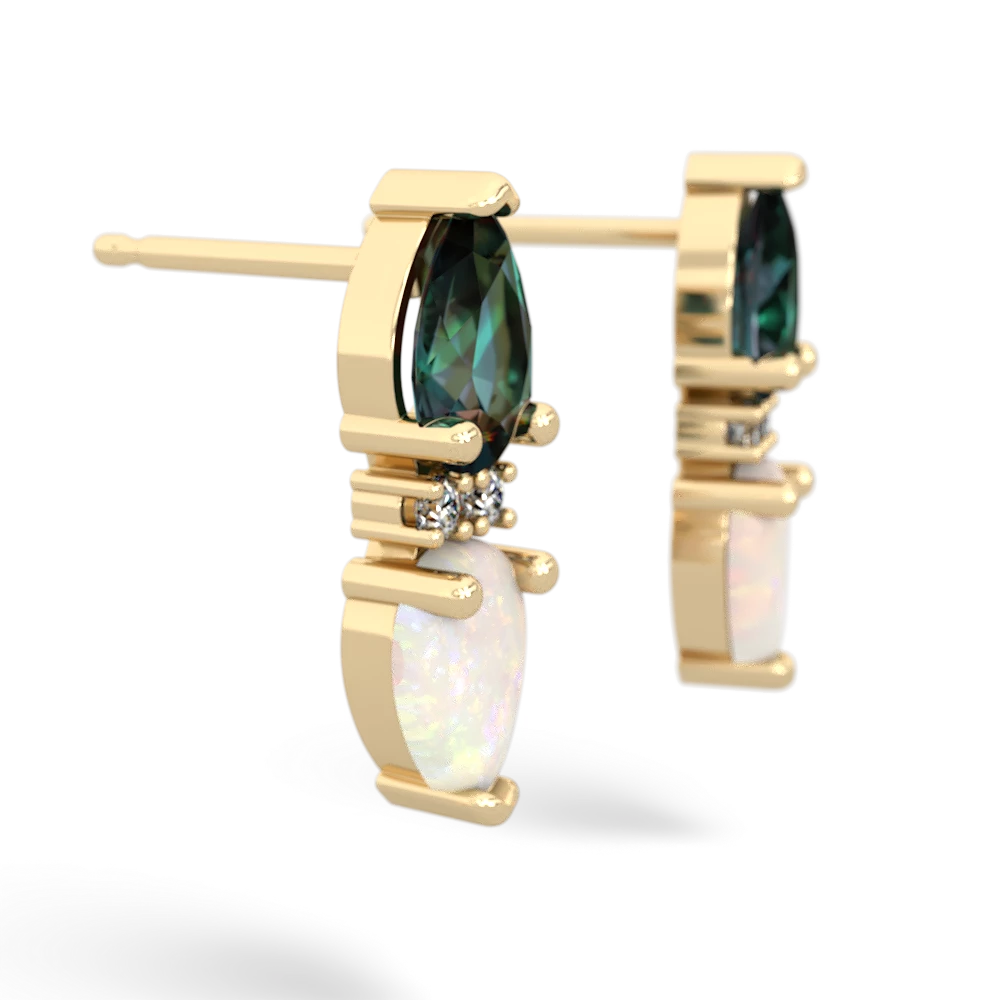 Alexandrite Bowtie Drop 14K Yellow Gold earrings E0865