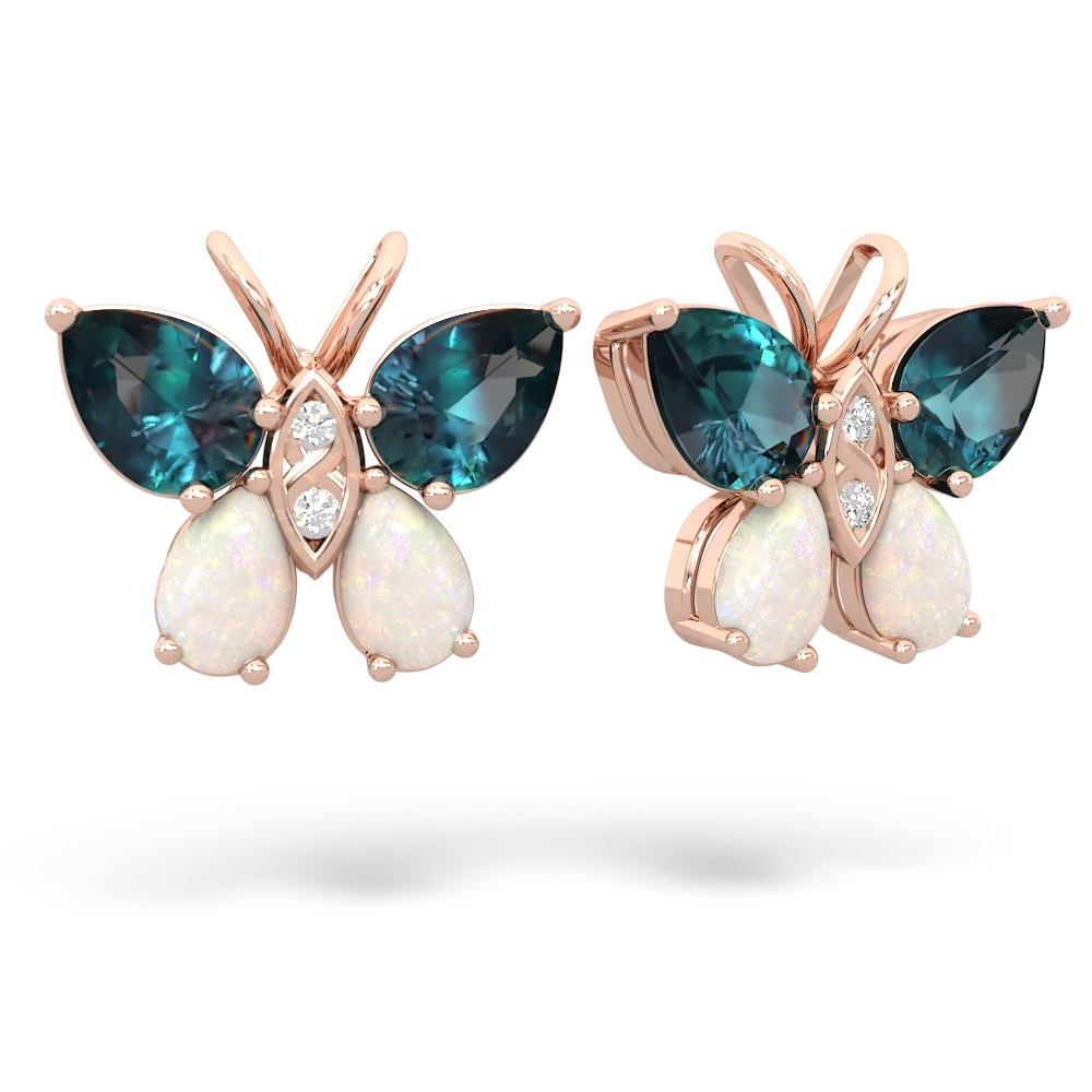 Alexandrite Butterfly 14K Rose Gold earrings E2215