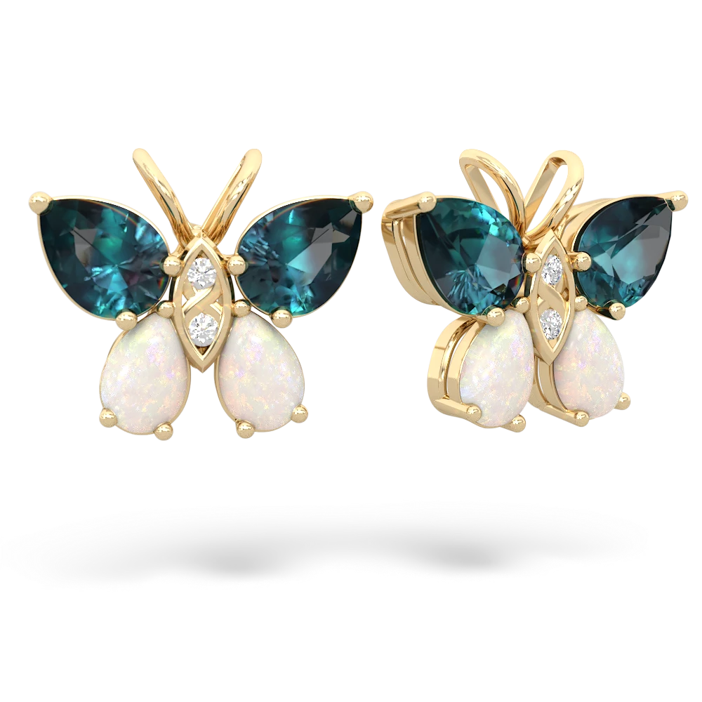 Alexandrite Butterfly 14K Yellow Gold earrings E2215