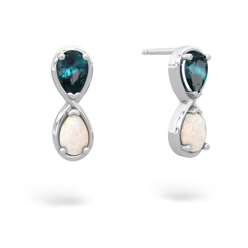 Alexandrite Infinity 14K White Gold earrings E5050