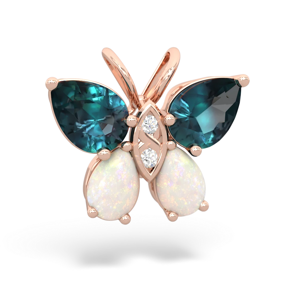 Alexandrite Butterfly 14K Rose Gold pendant P2215