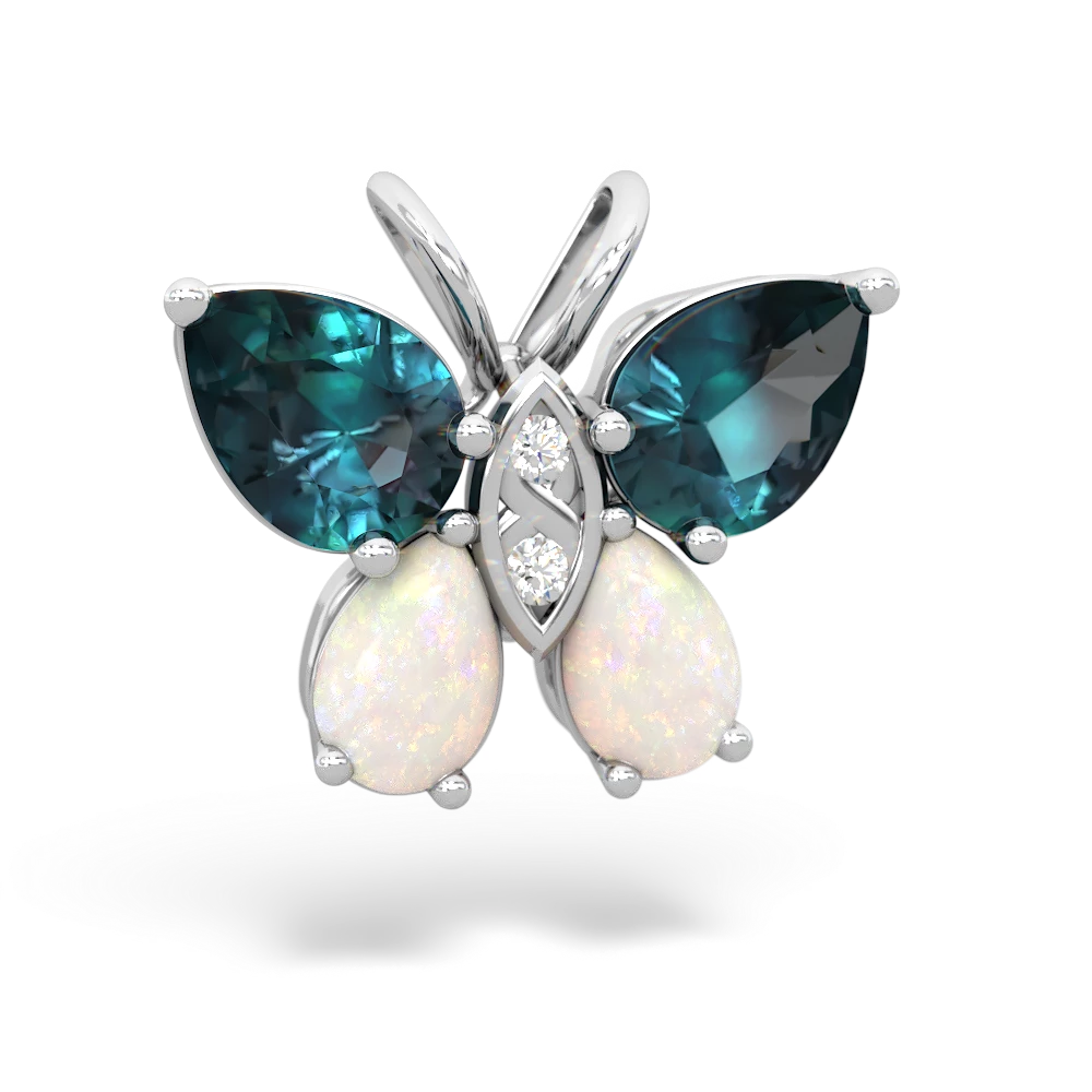 Alexandrite Butterfly 14K White Gold pendant P2215