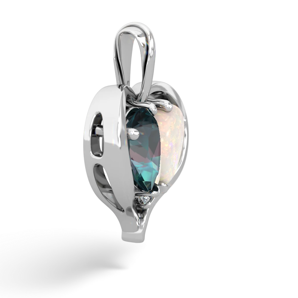 Alexandrite Two Become One 14K White Gold pendant P5330