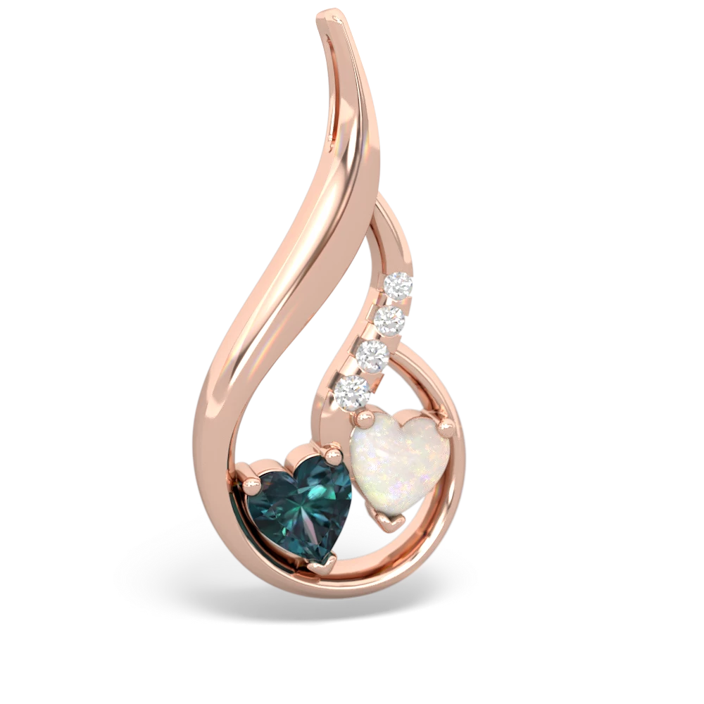 Alexandrite Keepsake Curves 14K Rose Gold pendant P5450