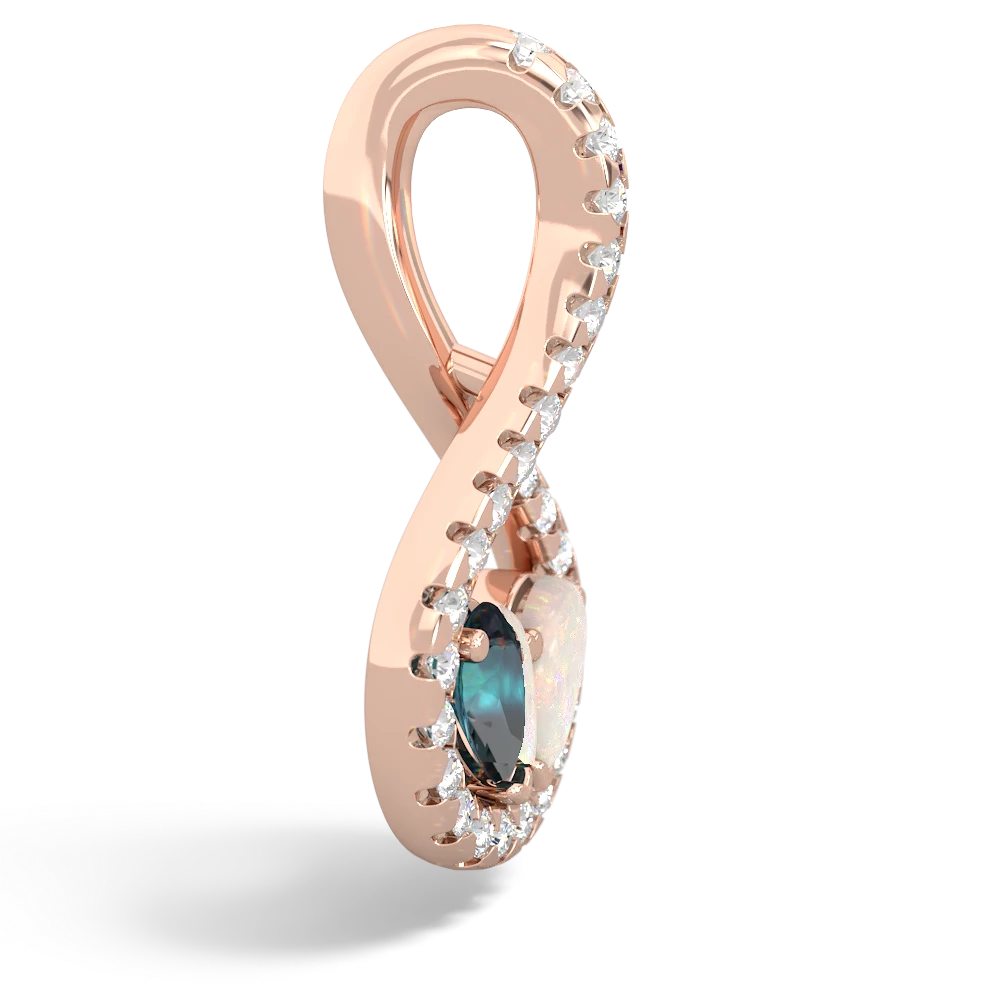 Alexandrite Pave Twist 'One Heart' 14K Rose Gold pendant P5360