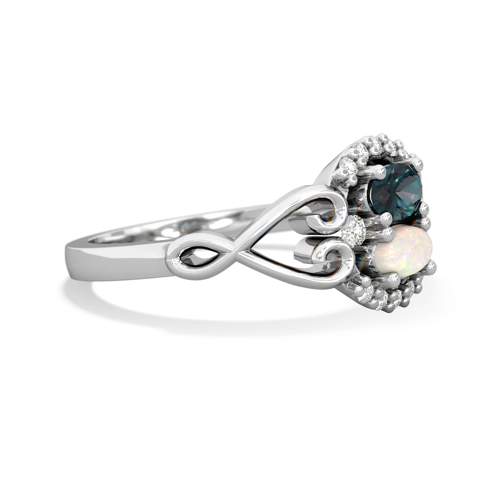 Alexandrite Love Nest 14K White Gold ring R5860