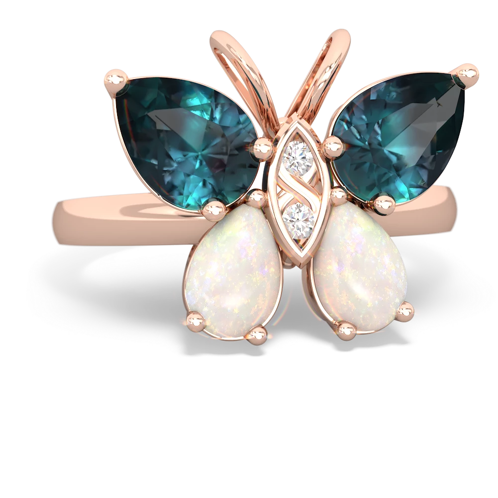 Alexandrite Butterfly 14K Rose Gold ring R2215