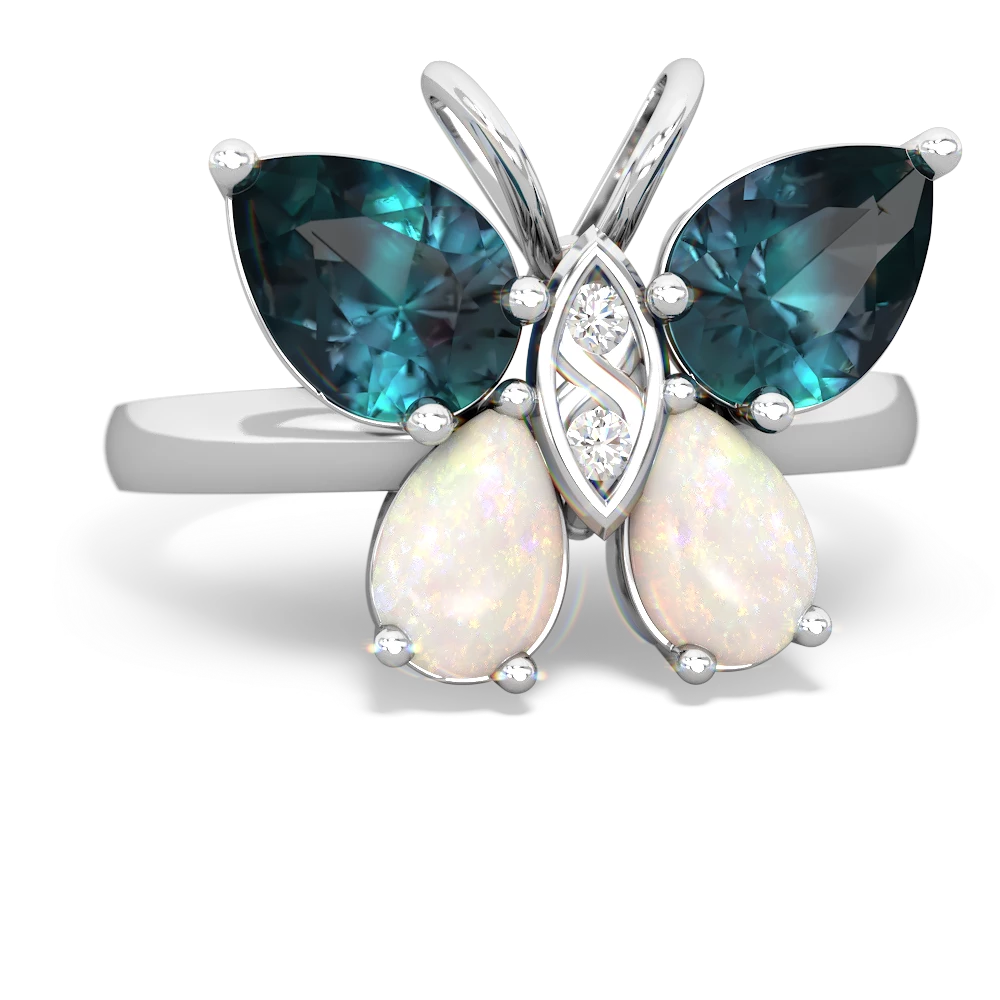 Alexandrite Butterfly 14K White Gold ring R2215