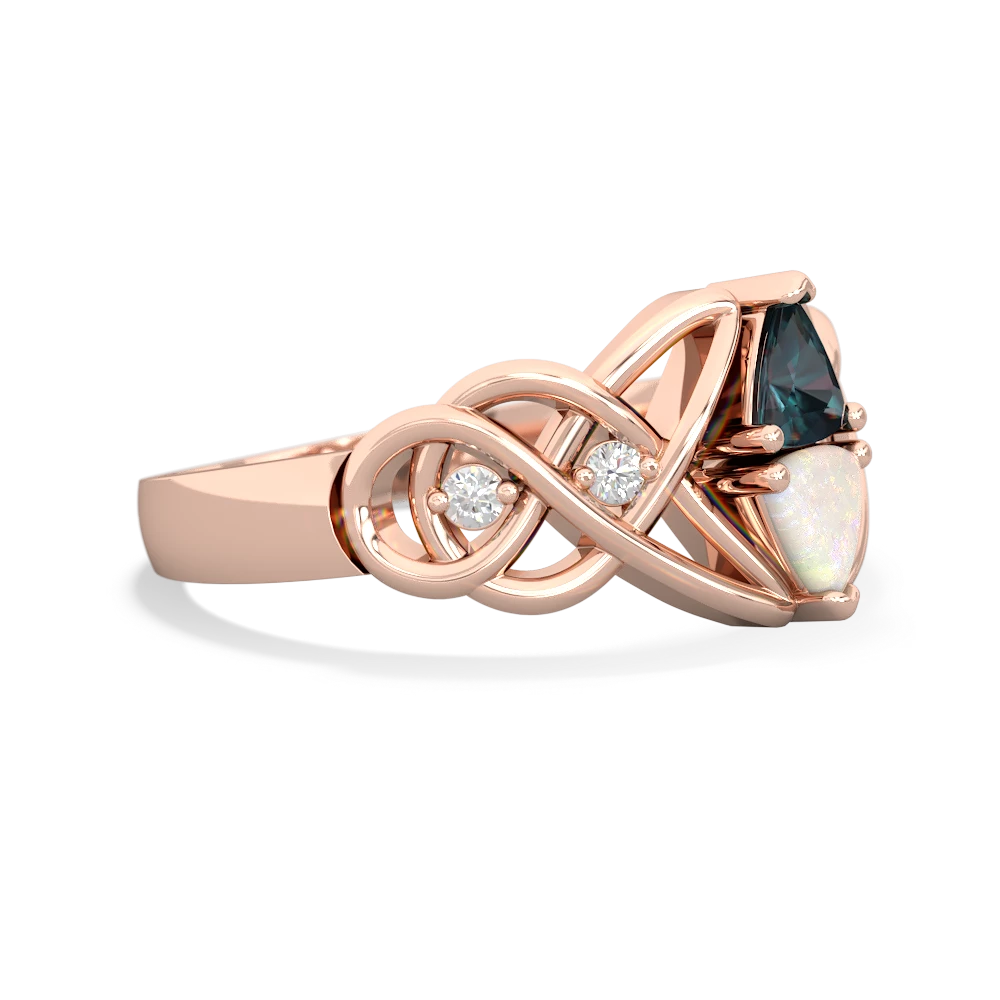 Alexandrite Keepsake Celtic Knot 14K Rose Gold ring R5300