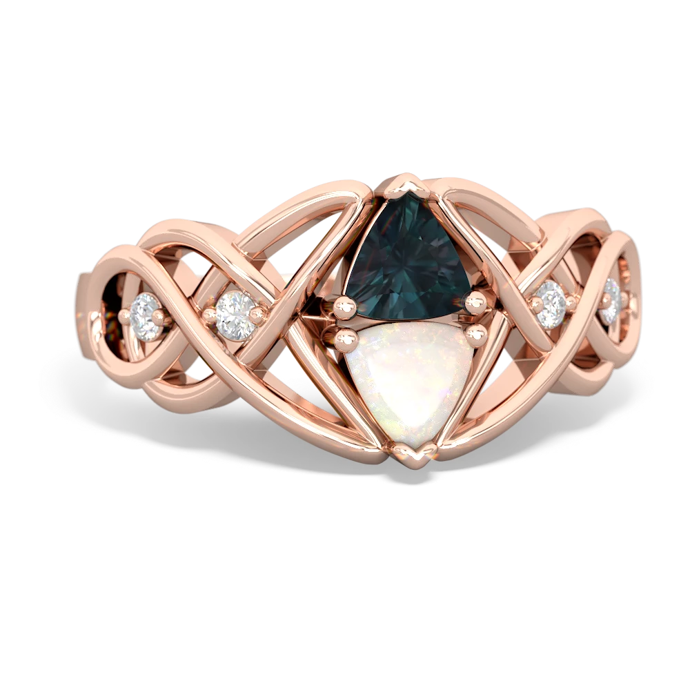 Alexandrite Keepsake Celtic Knot 14K Rose Gold ring R5300