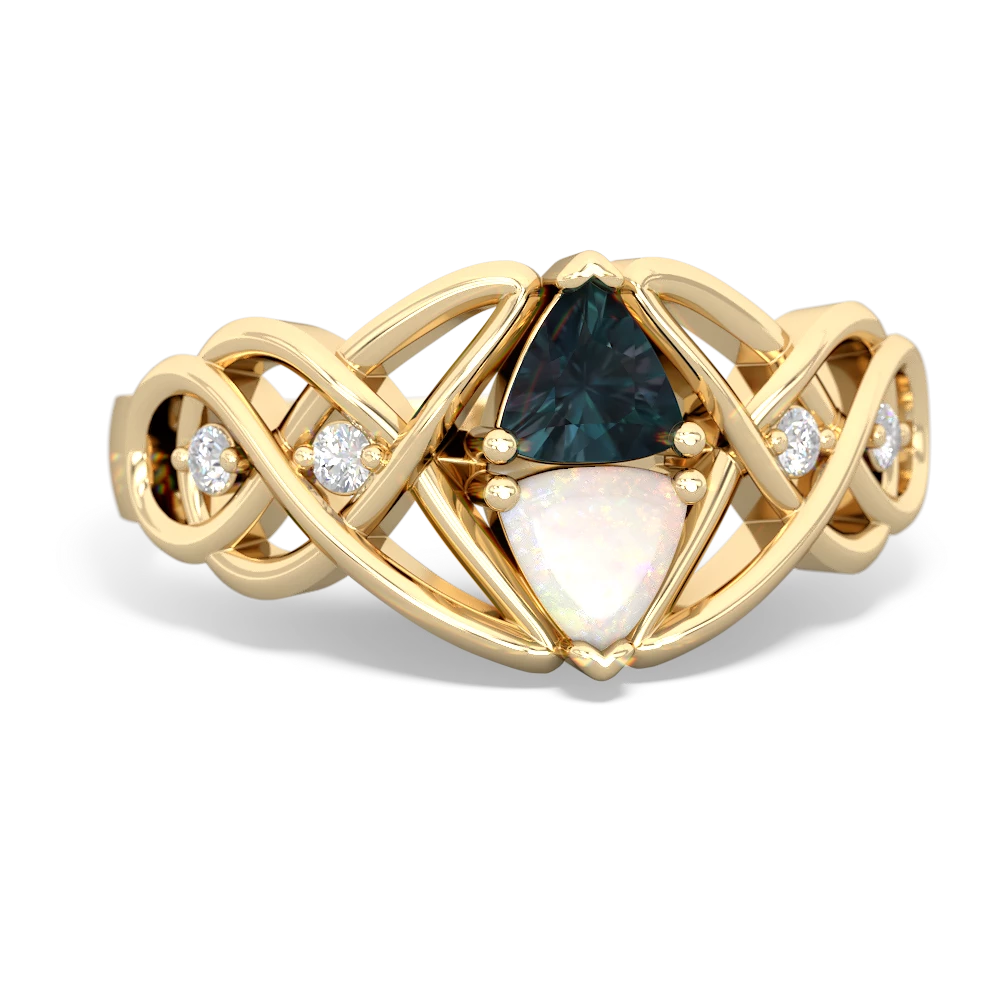 Alexandrite Keepsake Celtic Knot 14K Yellow Gold ring R5300