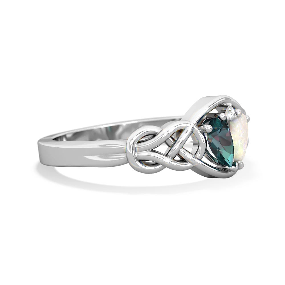 Alexandrite Celtic Love Knot 14K White Gold ring R5420