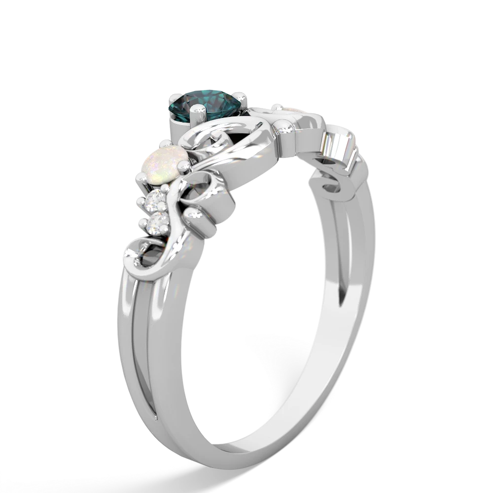 Alexandrite Crown Keepsake 14K White Gold ring R5740