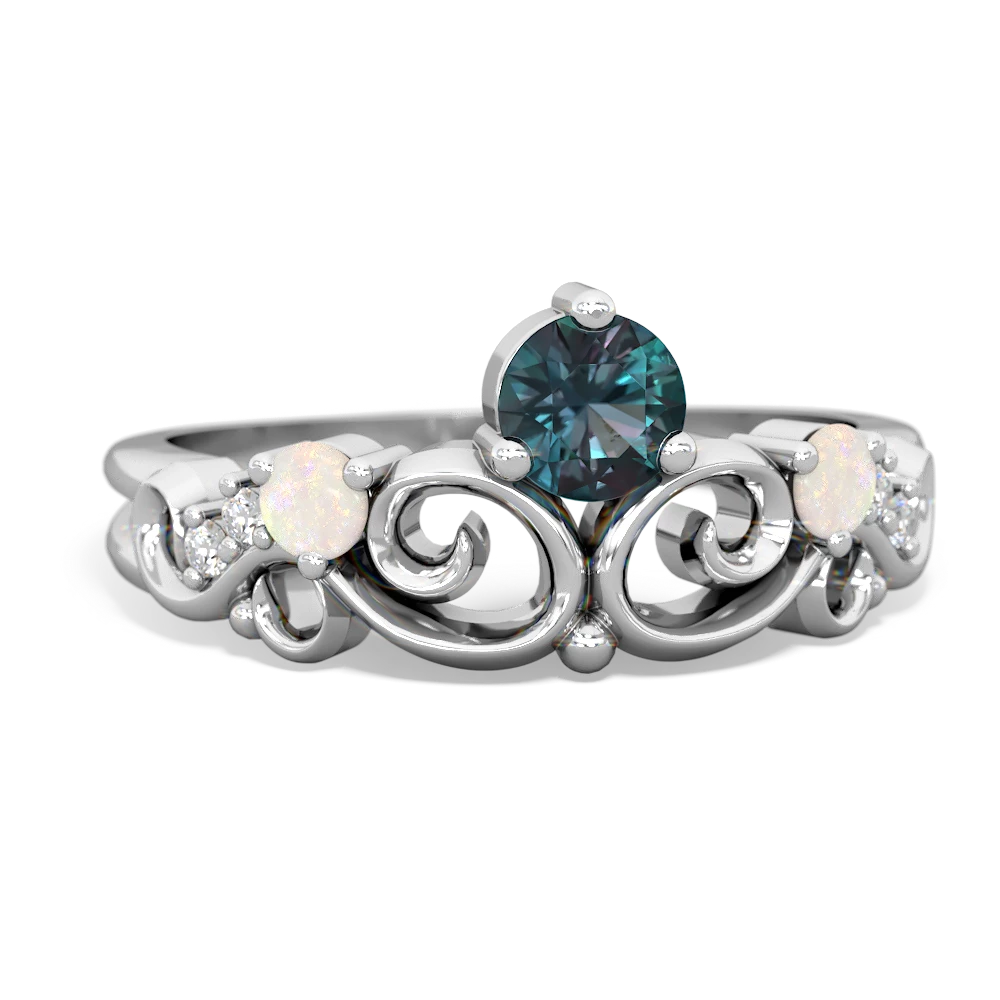 Alexandrite Crown Keepsake 14K White Gold ring R5740