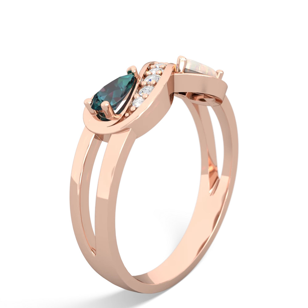 Alexandrite Diamond Infinity 14K Rose Gold ring R5390