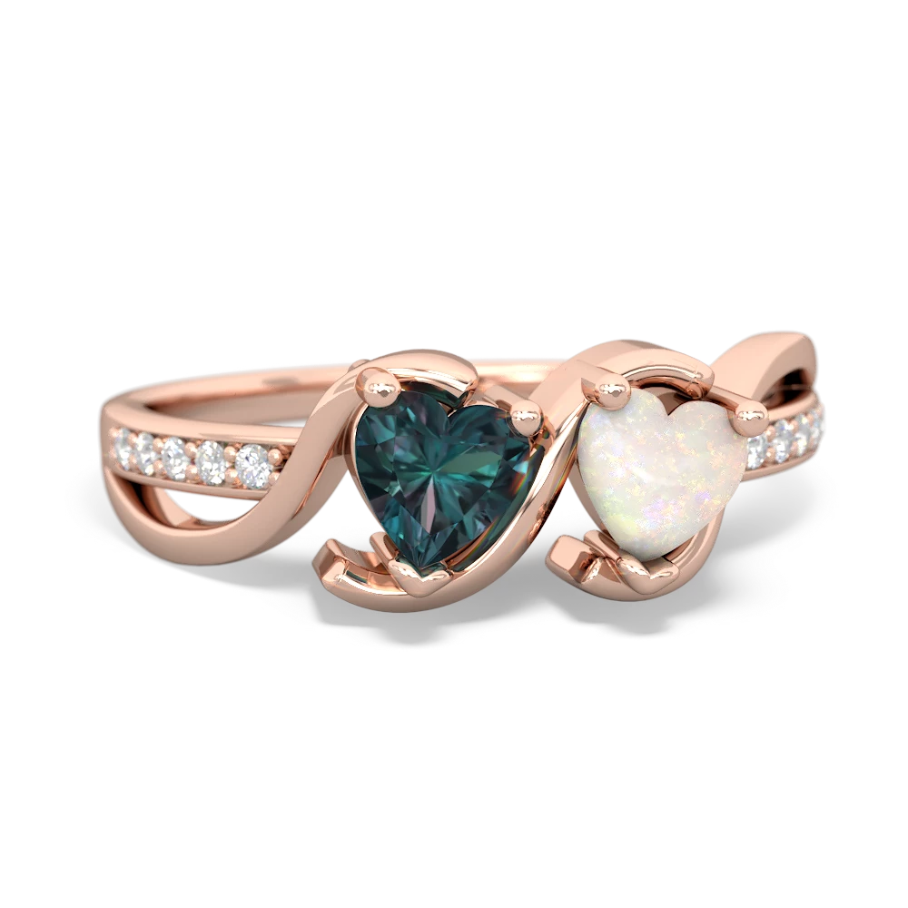 Alexandrite Side By Side 14K Rose Gold ring R3090