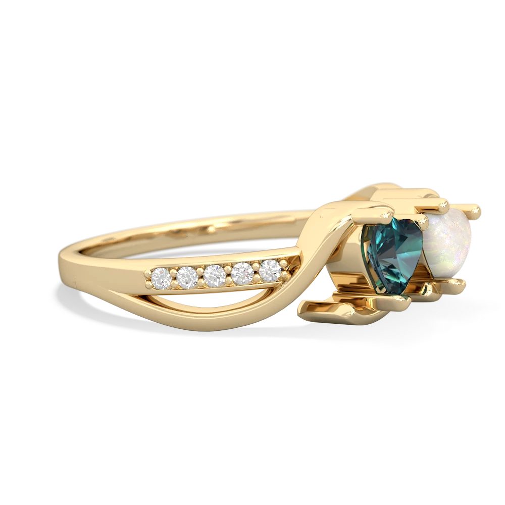 Alexandrite Side By Side 14K Yellow Gold ring R3090