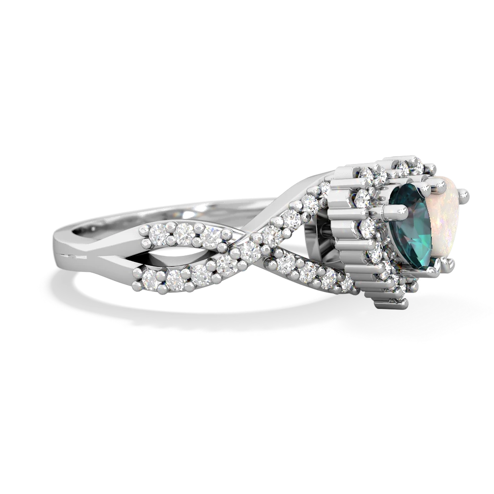 Alexandrite Diamond Twist 'One Heart' 14K White Gold ring R2640HRT